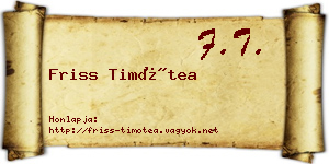 Friss Timótea névjegykártya